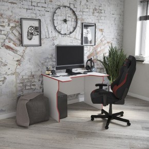 Стол компьютерный ВАРДИГ K2 100x82, белый/красный в Тавде - tavda.mebel24.online | фото 4