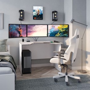 Стол компьютерный ВАРДИГ K2 100x82, белый/серебристый в Тавде - tavda.mebel24.online | фото 4