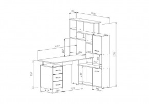 Компьютерный стол ДЕР КС-15 венге / дуб молочный левый в Тавде - tavda.mebel24.online | фото