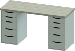 Стол письменный Ингар 2/55 140x75x55, дуб беленый/белый в Тавде - tavda.mebel24.online | фото 2