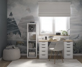 Стол письменный Ингар 2/55 140x75x55, дуб беленый/белый в Тавде - tavda.mebel24.online | фото 4
