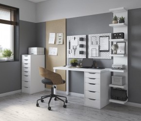 Стол письменный Ингар белый, 140x75, с одной тумбой в Тавде - tavda.mebel24.online | фото 2
