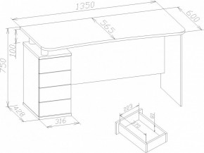 Стол письменный КСТ-105 в Тавде - tavda.mebel24.online | фото