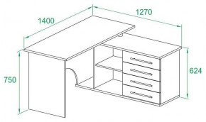 Стол письменный КСТ-109Л в Тавде - tavda.mebel24.online | фото 3