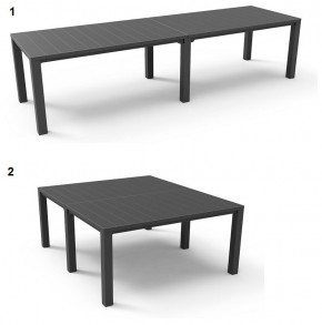 Стол раскладной Джули (Julie Double table 2 configurations) Графит в Тавде - tavda.mebel24.online | фото 1