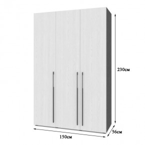 СТОУН С32 Шкаф 3-х створчатый (золотой дуб/графит) в Тавде - tavda.mebel24.online | фото 2