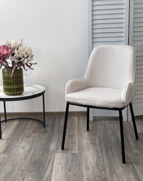 Стул BRIO CATO-01 Белый, фактурная ткань / черный каркас, ®DISAUR в Тавде - tavda.mebel24.online | фото 3