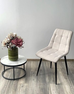 Стул CHIC HE622-01/ HE622-05 топленое молоко, ткань/ черный каркас М-City в Тавде - tavda.mebel24.online | фото 3