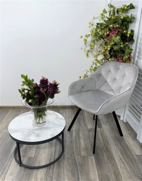Стул GALE 360 град. поворот. BLUVEL-03 LIGHT GREY, велюр/ черный каркас, М-City в Тавде - tavda.mebel24.online | фото 6