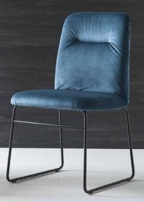 Стул GRETA CB/1904 MET.P15 MATT BLACK/ VENICE S0J OCEAN BLUE в Тавде - tavda.mebel24.online | фото