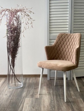 Стул HERMAN 360 град. БЕЖЕВЫЙ #5, велюр / белый каркас М-City в Тавде - tavda.mebel24.online | фото 2