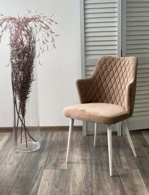 Стул HERMAN 360 град. БЕЖЕВЫЙ #5, велюр / белый каркас М-City в Тавде - tavda.mebel24.online | фото 4