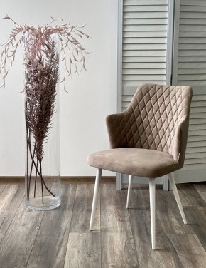 Стул HERMAN 360 град. ЛАТТЕ #25, велюр / белый каркас М-City в Тавде - tavda.mebel24.online | фото 2