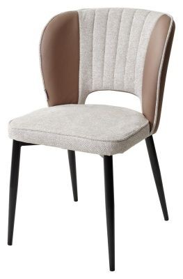 Стул HERMES WZ2042-02 светло-бежевый фактурный велюр/ HK017-31 серо-коричневый PU, М-City в Тавде - tavda.mebel24.online | фото 1