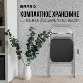 Стул складной BRABIX "Golf CF-007", серебристый каркас, кожзам чёрный, 532891 в Тавде - tavda.mebel24.online | фото 6