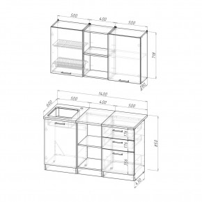 ТОМИЛЛА Кухонный гарнитур Медиум 4 (1400 мм ) в Тавде - tavda.mebel24.online | фото 2