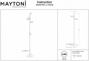 Торшер Maytoni Fad MOD070FL-L12W3K в Тавде - tavda.mebel24.online | фото 3
