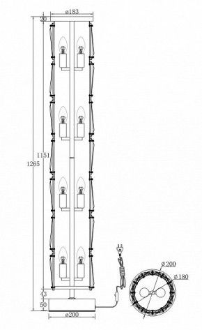 Торшер Maytoni Puntes MOD043FL-08G в Тавде - tavda.mebel24.online | фото 3