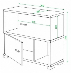 Тумба комбинированная Домино СБ-30/2 в Тавде - tavda.mebel24.online | фото 2