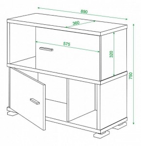 Тумба комбинированная Домино СБ-30/2 в Тавде - tavda.mebel24.online | фото 3
