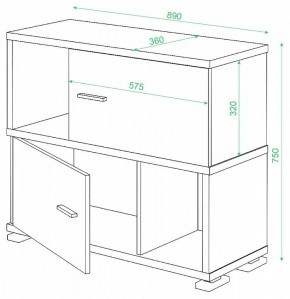 Тумба комбинированная СБ-30/2 в Тавде - tavda.mebel24.online | фото 2