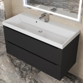 Тумба под раковину Uperwood Tanos 100 см, подвесная, черная матовая в Тавде - tavda.mebel24.online | фото