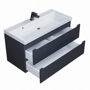 Тумба под раковину Uperwood Tanos 100 см, подвесная, черная матовая в Тавде - tavda.mebel24.online | фото 2