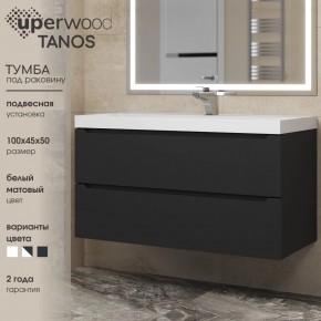Тумба под раковину Uperwood Tanos 100 см, подвесная, черная матовая в Тавде - tavda.mebel24.online | фото 3
