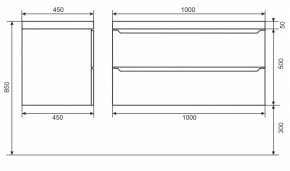 Тумба под раковину Uperwood Tanos 100 см, подвесная, черная матовая в Тавде - tavda.mebel24.online | фото 6