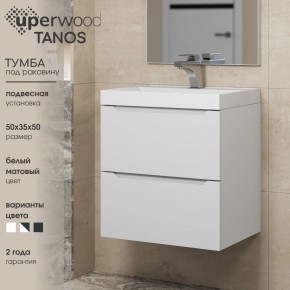 Тумба под раковину Uperwood Tanos 50 см, подвесная, белая матовая в Тавде - tavda.mebel24.online | фото 6