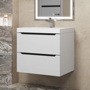 Тумба под раковину Uperwood Tanos 60 см, подвесная, белая/графит в Тавде - tavda.mebel24.online | фото