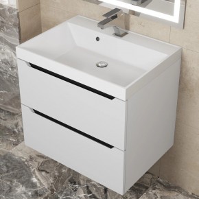 Тумба под раковину Uperwood Tanos 60 см, подвесная, белая/графит в Тавде - tavda.mebel24.online | фото 10