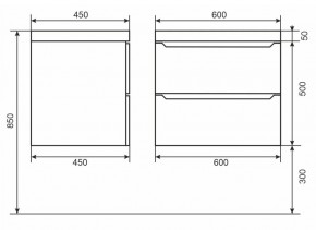 Тумба под раковину Uperwood Tanos 60 см, подвесная, черная матовая в Тавде - tavda.mebel24.online | фото 6