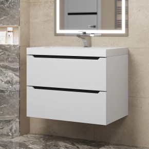 Тумба под раковину Uperwood Tanos 70 см, подвесная, белая/графит в Тавде - tavda.mebel24.online | фото
