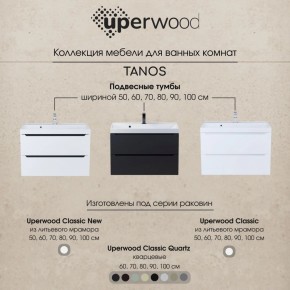 Тумба под раковину Uperwood Tanos 70 см, подвесная, белая/графит в Тавде - tavda.mebel24.online | фото 10