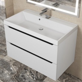 Тумба под раковину Uperwood Tanos 80 см, подвесная, белая/графит в Тавде - tavda.mebel24.online | фото 8
