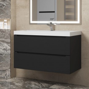 Тумба под раковину Uperwood Tanos 90 см, подвесная, черная матовая в Тавде - tavda.mebel24.online | фото