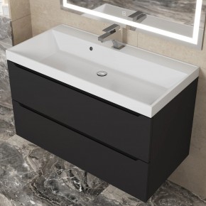 Тумба под раковину Uperwood Tanos 90 см, подвесная, черная матовая в Тавде - tavda.mebel24.online | фото 11