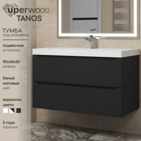 Тумба под раковину Uperwood Tanos 90 см, подвесная, черная матовая в Тавде - tavda.mebel24.online | фото 3