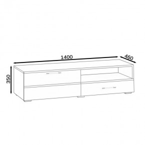 Тумба под ТВ Ларго 1,4, цвет корпус белый/фасады МДФ белый глянец, ШхГхВ 140х46х35 см., НЕ универсальная сборка в Тавде - tavda.mebel24.online | фото 10