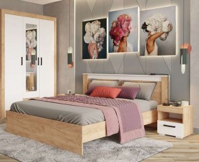 Тумба прикроватная Адель дуб крафт золотой/белый в Тавде - tavda.mebel24.online | фото 3