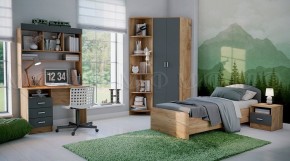 МАРТИНА Тумба прикроватная (Графит/Дуб крафт) в Тавде - tavda.mebel24.online | фото 2
