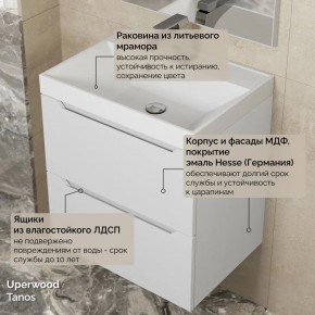 Тумба с раковиной Uperwood Tanos 50 см, подвесная, белая матовая в Тавде - tavda.mebel24.online | фото 6