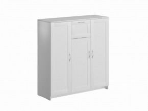 Тумба СИРИУС трехдверная с одним ящиком, цвет белый в Тавде - tavda.mebel24.online | фото