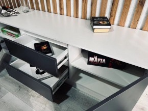 Тумба ТВ большая Парус (Белый/Графит) в Тавде - tavda.mebel24.online | фото 3