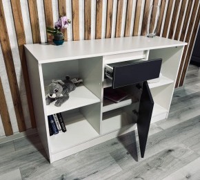 Тумба ТВ малая Парус (Белый/Графит) в Тавде - tavda.mebel24.online | фото 2