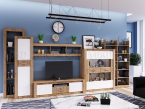 ТЕРРА Тумба Тв (Белый глянец/дуб сонома) в Тавде - tavda.mebel24.online | фото 2