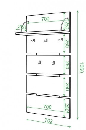 Вешалка настенная Домино нельсон СТ-50 в Тавде - tavda.mebel24.online | фото 2