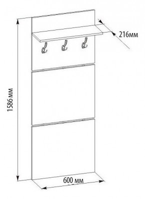 Вешалка настенная ВШ-5.1 в Тавде - tavda.mebel24.online | фото