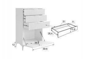 ЗЕФИР Гостиная К2 (белое дерево/черный муар) в Тавде - tavda.mebel24.online | фото 3